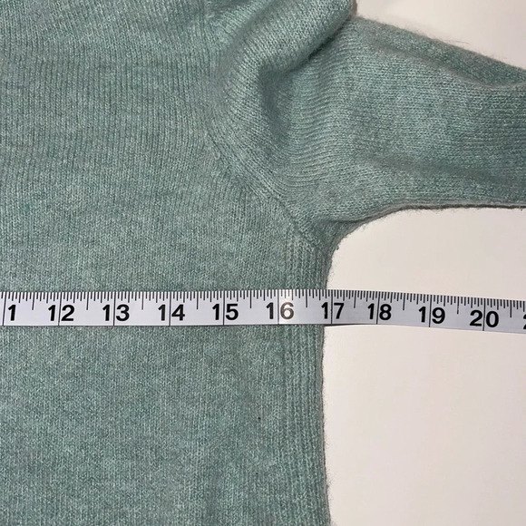 LOFT Aqua Mock Neck Wool Blend Plush Yarn Pullover Sweater Small Women’s - Picture 6 of 10